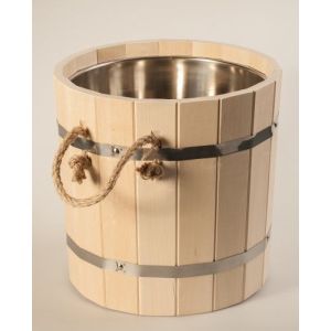 Ведро деревянное (липа) с нержавеющей вставкой 20 л